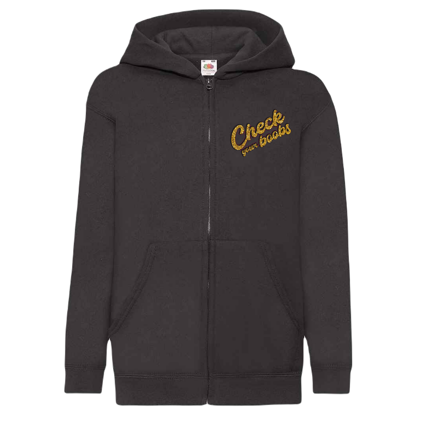 Check Your Boobs- Unisex Zip Up Hoodie